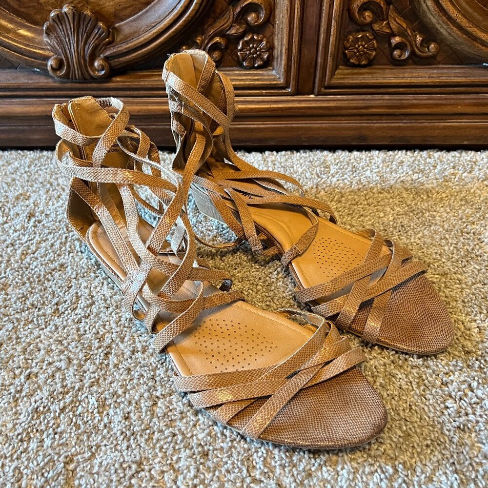 Comfortview Strappy Wedge Sandals Women's Size 12W